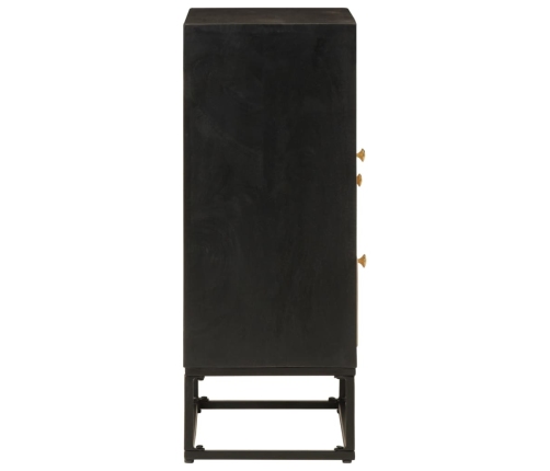 Aparador de hierro y madera maciza de mango negro 55x30x76 cm