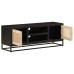 Mueble de TV madera maciza de mango y hierro negro 110x30x40 cm