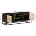 Mueble de TV madera maciza de mango y hierro negro 110x30x40 cm