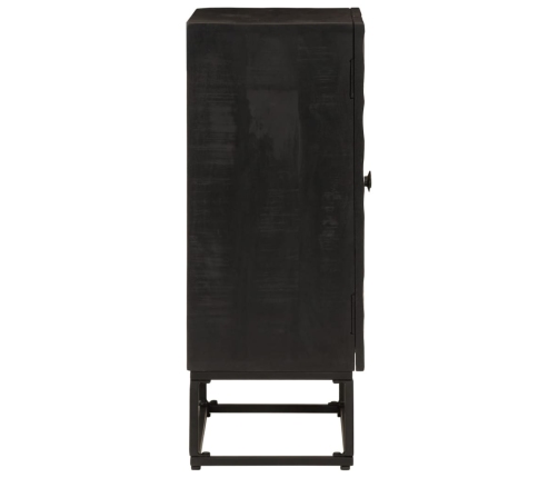 Aparador de hierro y madera maciza de mango negro 55x30x76 cm