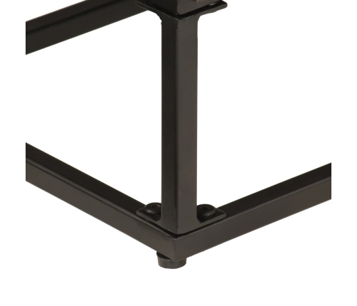 Aparador de hierro y madera maciza de mango negro 55x30x76 cm