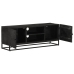 Mueble de TV madera maciza de mango y hierro negro 110x30x40 cm