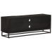 Mueble de TV madera maciza de mango y hierro negro 110x30x40 cm