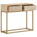 Mesa consola madera maciza de mango y hierro 90x30x76 cm