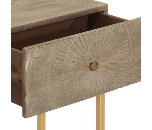 Mesa consola madera maciza de mango y hierro 90x30x76 cm