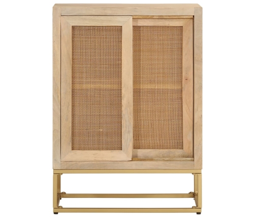 Aparador de hierro y madera maciza de mango 55x30x76 cm