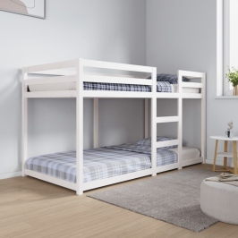 Litera de madera maciza de pino blanco 90x190 cm