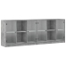 vidaXL Estantería con puertas madera de ingeniería gris 204x37x75 cm