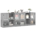 vidaXL Estantería con puertas madera de ingeniería gris 204x37x75 cm