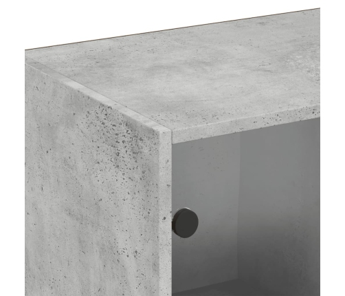 vidaXL Estantería con puertas madera de ingeniería gris 204x37x75 cm