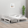 Sofá cama nido sin colchón madera maciza blanco 90x190 cm