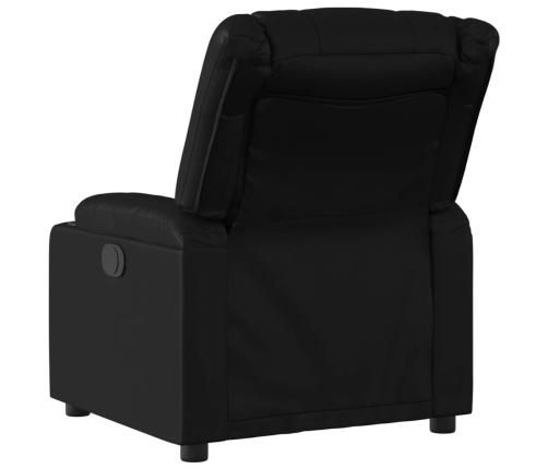 Sillón reclinable eléctrico de cuero sintético negro