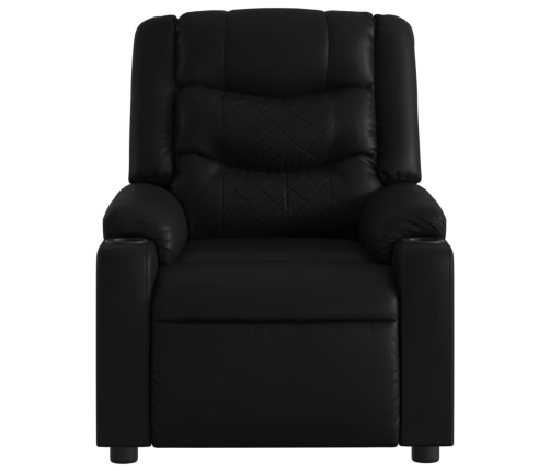 Sillón reclinable eléctrico de cuero sintético negro