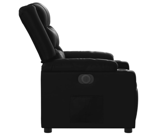 Sillón reclinable eléctrico de cuero sintético negro