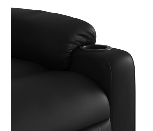 Sillón reclinable eléctrico de cuero sintético negro