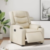 Sillón reclinable eléctrico de cuero sintético crema