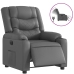 Sillón reclinable eléctrico de cuero sintético gris