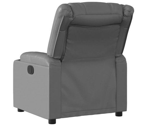 Sillón reclinable eléctrico de cuero sintético gris