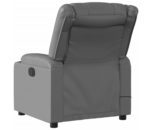 Sillón de masaje reclinable eléctrico cuero sintético gris