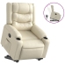 Sillón reclinable elevable cuero artificial color crema