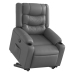 Sillón reclinable elevable cuero artificial gris