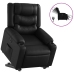 Sillón reclinable y elevable eléctrico cuero sintético negro