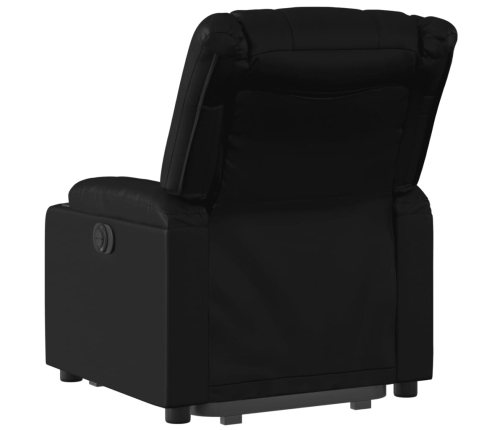 Sillón reclinable y elevable eléctrico cuero sintético negro