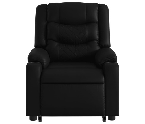 Sillón reclinable y elevable eléctrico cuero sintético negro