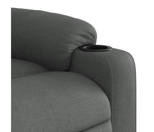 Sillón reclinable eléctrico de tela gris oscuro