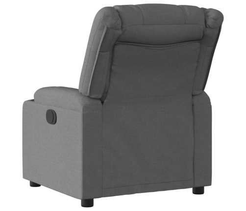 Sillón reclinable eléctrico de tela gris oscuro