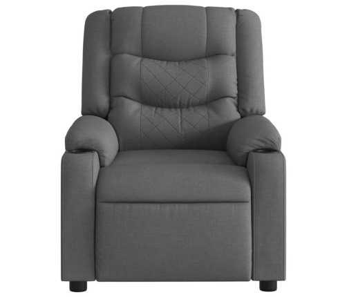 Sillón reclinable eléctrico de tela gris oscuro