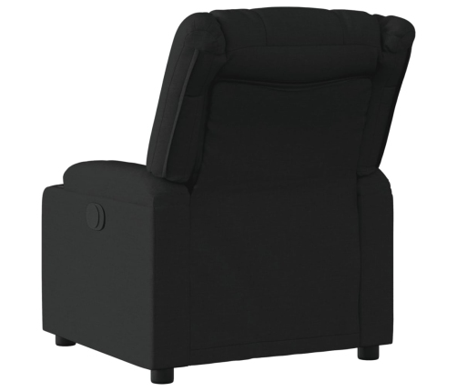 Sillón reclinable eléctrico de tela negro