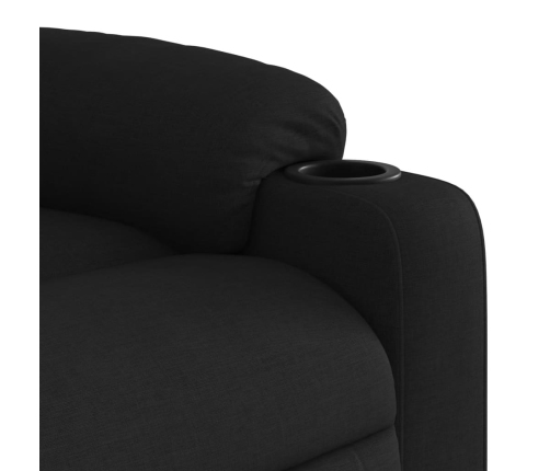 Sillón reclinable eléctrico de tela negro