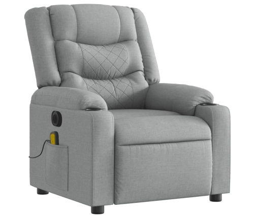 Sillón reclinable de masaje eléctrico tela gris claro