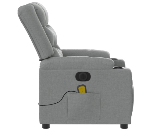 Sillón reclinable de masaje eléctrico tela gris claro