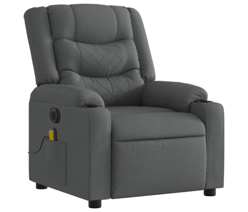 Sillón reclinable de masaje eléctrico tela gris oscuro