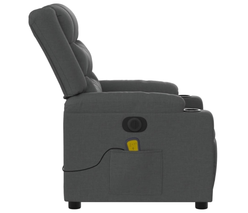 Sillón reclinable de masaje eléctrico tela gris oscuro