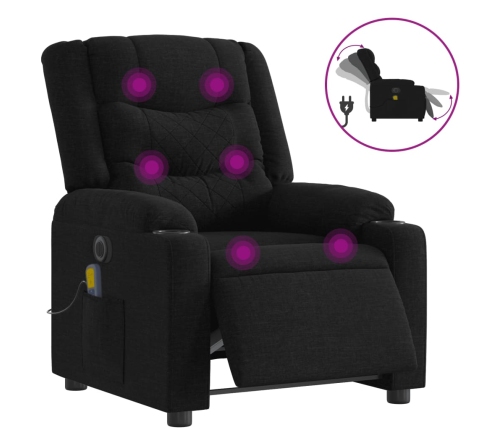 Sillón reclinable de masaje eléctrico tela negro