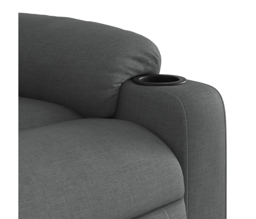 Sillón reclinable elevable de tela gris oscuro