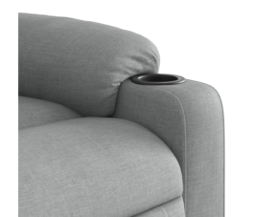 Sillón eléctrico reclinable elevable de tela gris claro