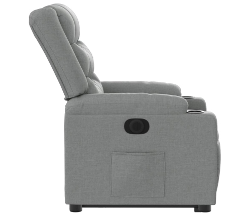 Sillón eléctrico reclinable elevable de tela gris claro