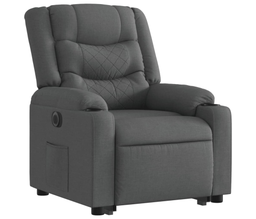 Sillón eléctrico reclinable elevable de tela gris oscuro