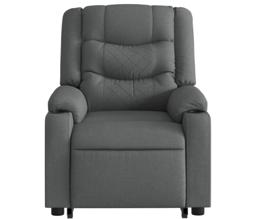 Sillón eléctrico reclinable elevable de tela gris oscuro