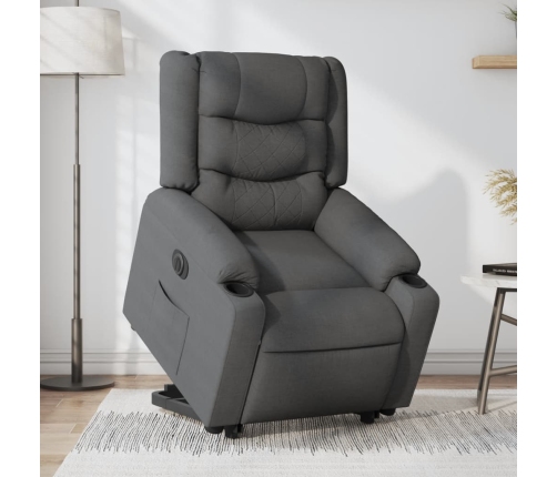 Sillón eléctrico reclinable elevable de tela gris oscuro