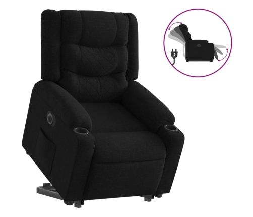 Sillón eléctrico reclinable elevable de tela negro