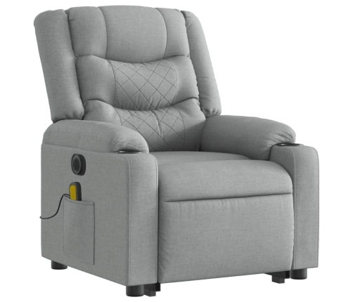 Sillón de masaje eléctrico reclinable elevable tela gris claro