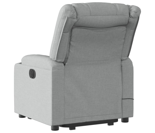 Sillón de masaje eléctrico reclinable elevable tela gris claro