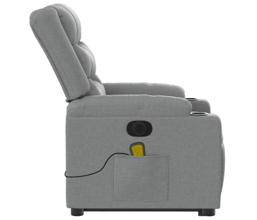 Sillón de masaje eléctrico reclinable elevable tela gris claro