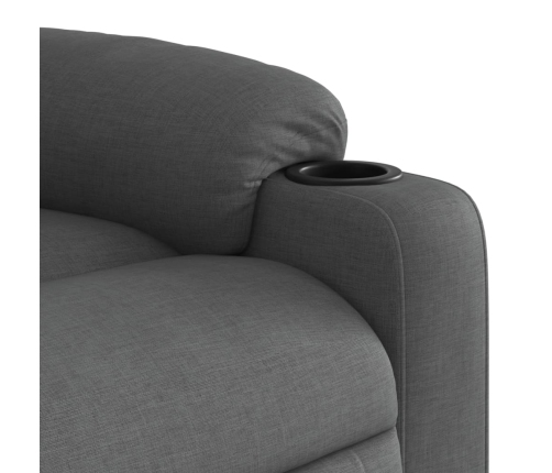 Sillón de masaje eléctrico reclinable elevable tela gris oscuro