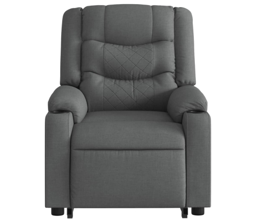 Sillón de masaje eléctrico reclinable elevable tela gris oscuro